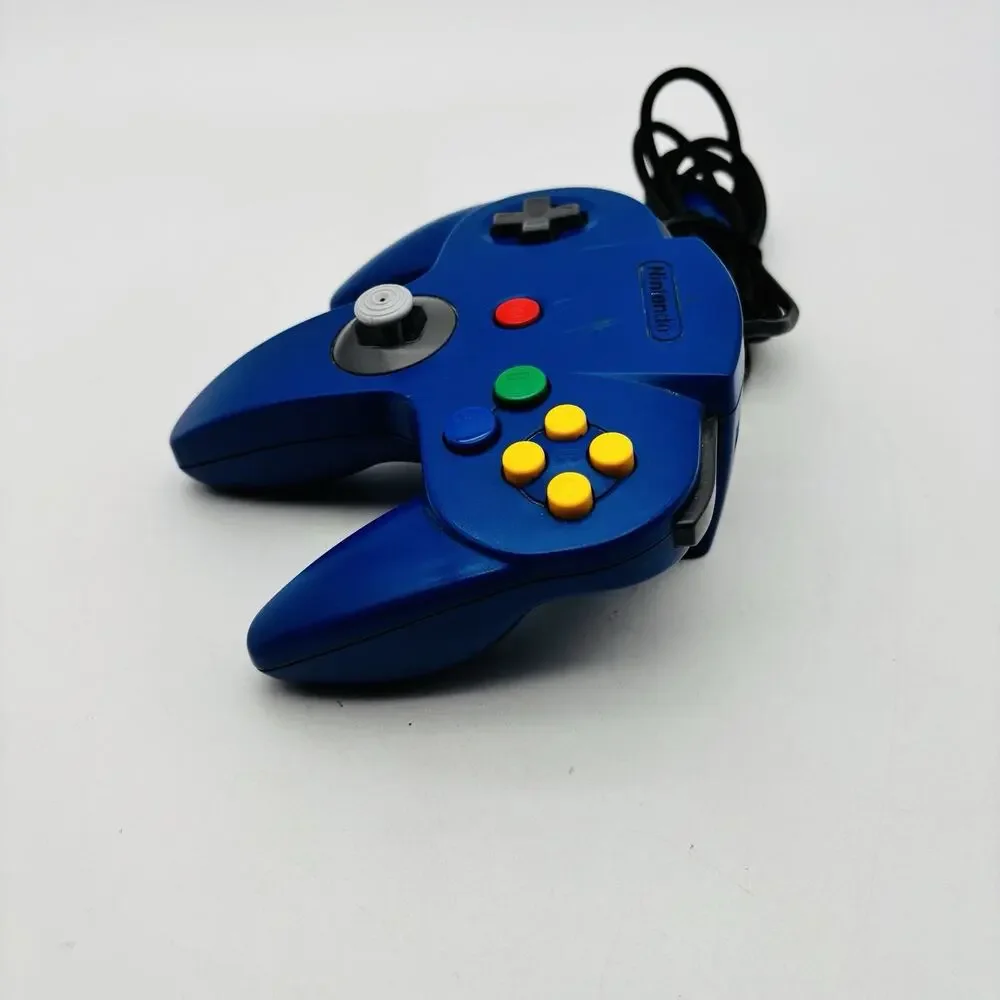 Nintendo 64 Controller N64 Wired OEM Authentic NUS-005 Blue Tested Works VG